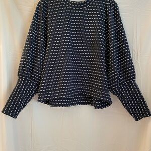 Madewell Navy and White Patterned Sweatshirt